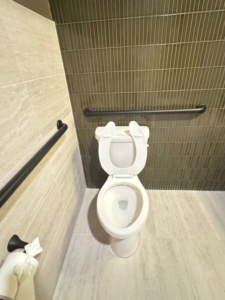 close-up of a clean washroom