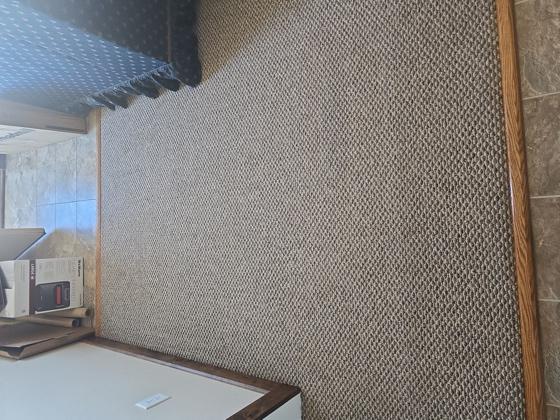 An image of clean carpet beside a tiled doorway and floor transition